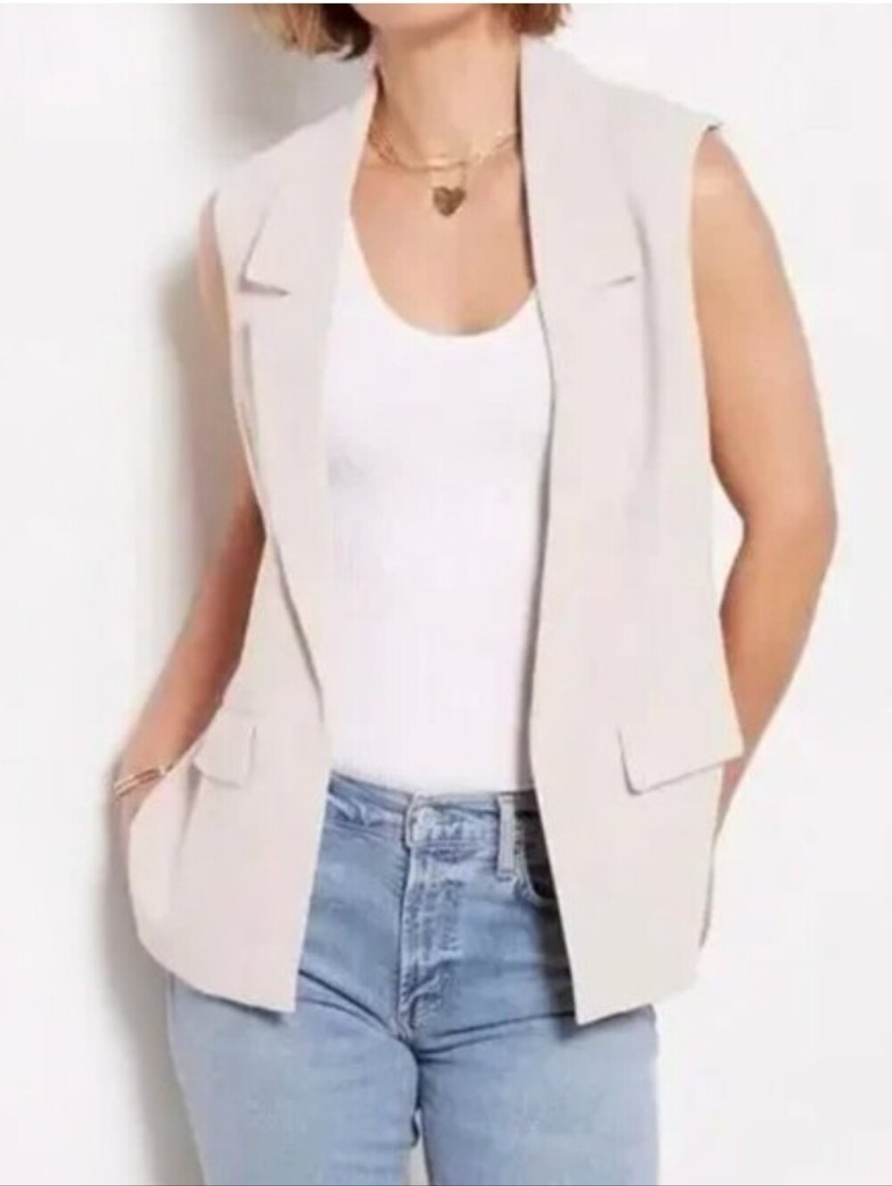 Evereve Sleeveless Blazer Vest Dusty rose